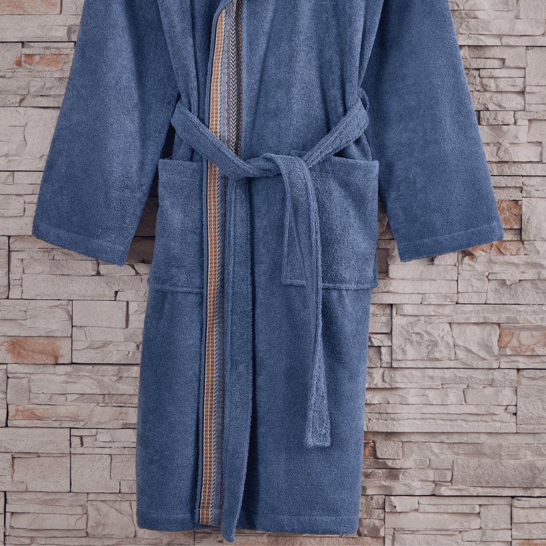 Aze Hooded Jacquard Cotton Single Bathrobe